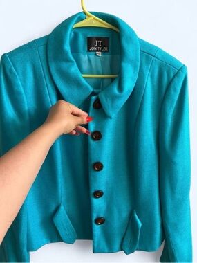Vintage Jon Tyler Deep Teal Structured Blazer - Size 12